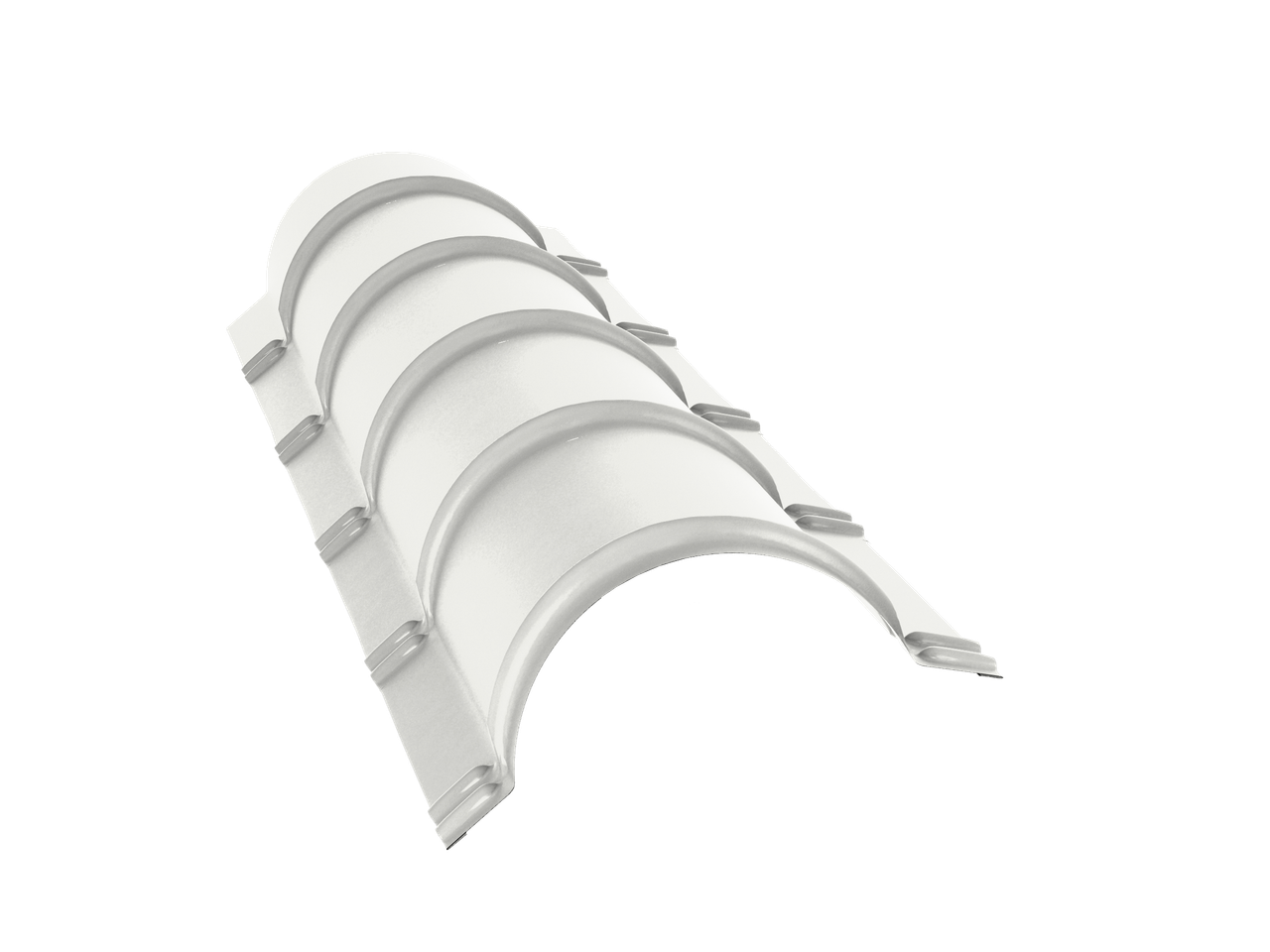 Планка конька полукруглого 0,45 Drap с пленкой RAL 9003 сигнальный белый (1,97м)