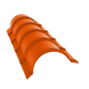 Планка конька полукруглого 0,45 PE с пленкой RAL 2004 оранжевый (1,97м)