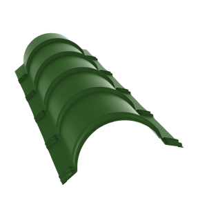 Планка конька полукруглого 0,45 PE с пленкой RAL 6002 лиственно-зеленый (1,97м)