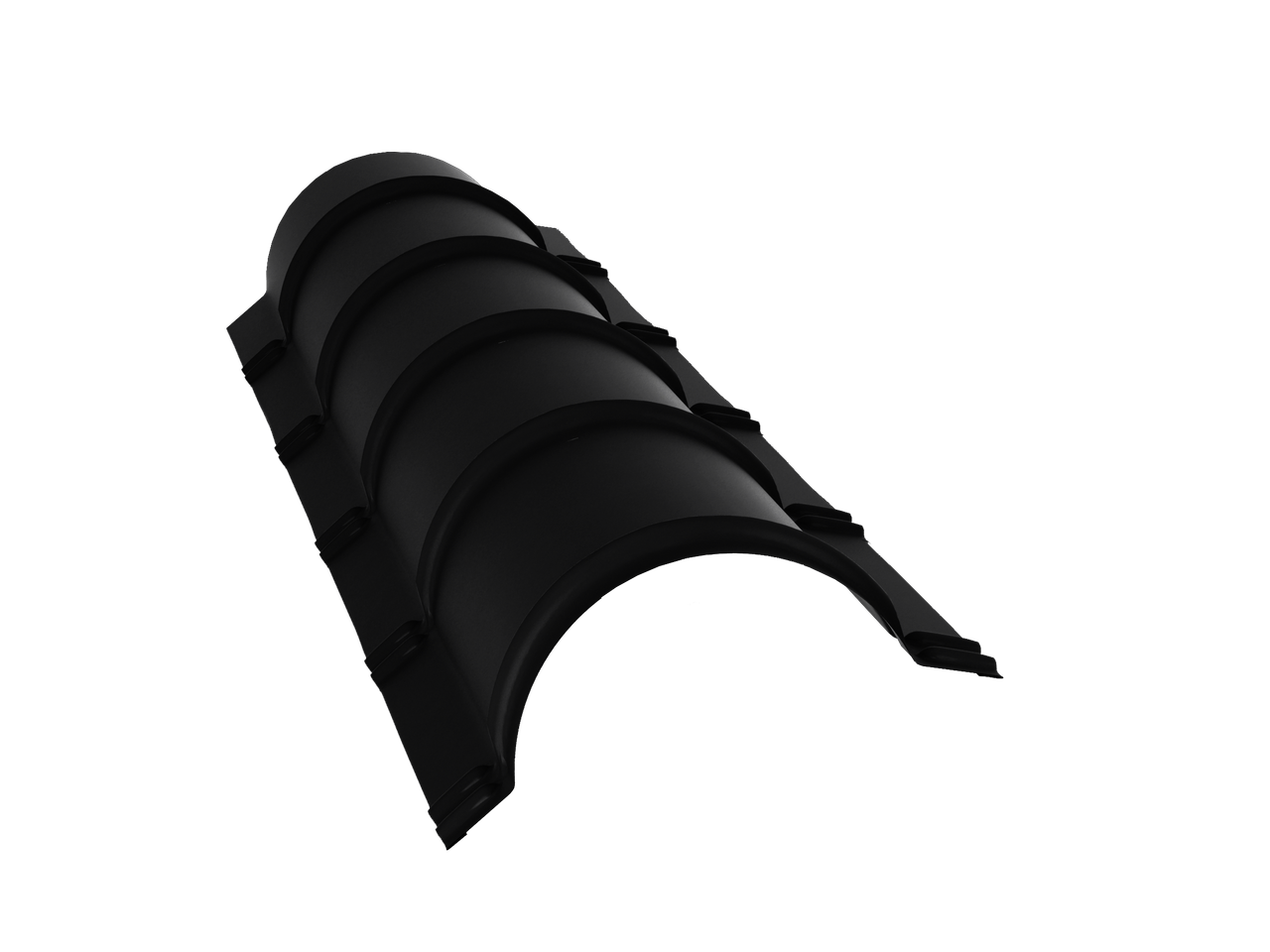 Планка конька полукруглого 0,5 PurPro Matt 275 RAL 9005 черный (1,97м)