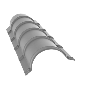 Планка конька полукруглого 0,5 Satin с пленкой RAL 7004 сигнальный серый (1,97м)