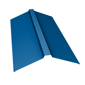 Планка конька прямоугольного 150х30х150 0,5 Satin с пленкой RAL 5005 сигнальный синий (3м)
