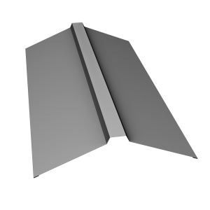 Планка конька прямоугольного 150х30х150 0,5 Satin с пленкой RAL 7004 сигнальный серый (3м)