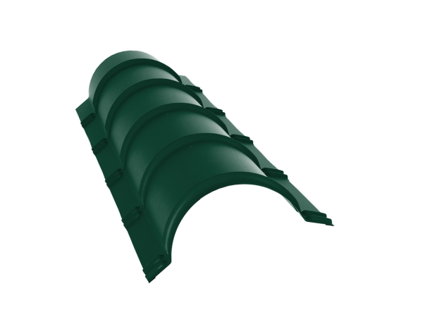 Планка малого конька полукруглого 0,5 Satin Matt TX RAL 6005 зеленый мох (1,97м)