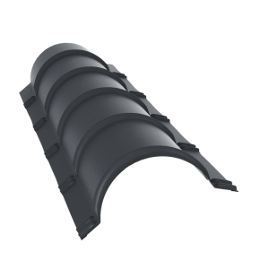 Планка малого конька полукруглого 0,5 Satin Matt TX RAL 7024 мокрый асфальт (1,97м)