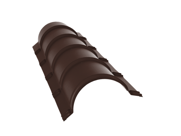 Планка малого конька полукруглого 0,5 Satin с пленкой RAL 8017 шоколад (1,97м)