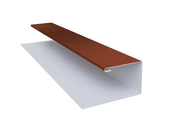 Планка П-образная Блок-Хаус new Grand Line 0,5 Satin с пленкой RAL 8004 терракота (3м)