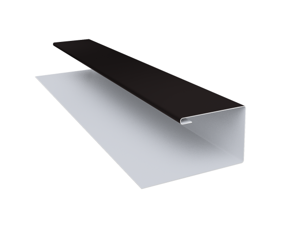Планка П-образная Экобрус 0,5 Satin Matt RAL 9005 черный (3м)