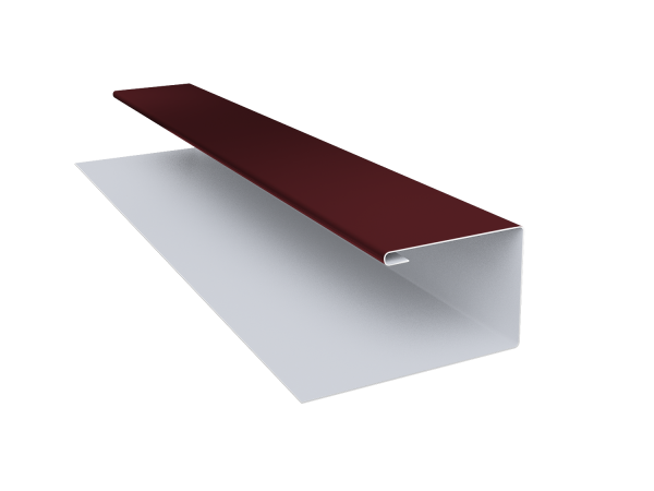 Планка П-образная Экобрус 0,5 Satin с пленкой RAL 3005 красное вино (2м)
