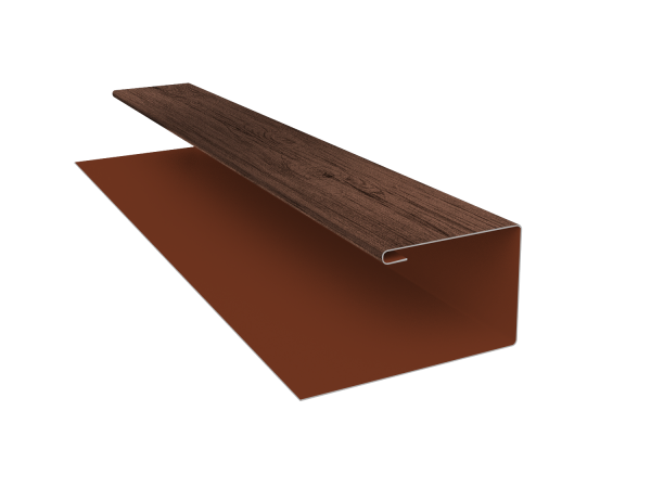 Планка П-образная Экобрус Grand Line 0,45 Print Premium Antique Wood TwinColor (2м)