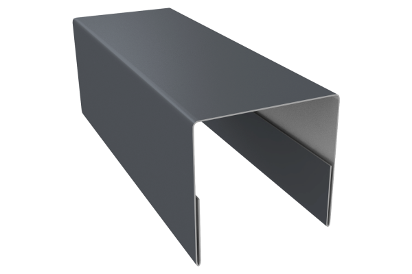 Планка П-образная заборная 20 0,5 Satin с пленкой RAL 7024 мокрый асфальт (2м)