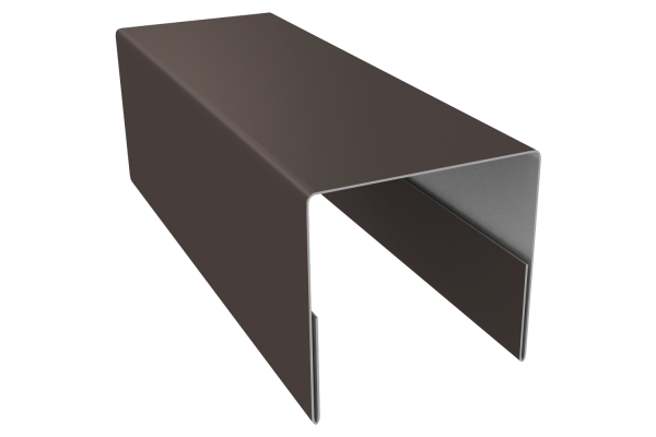 Планка П-образная заборная 20 0,5 Satin с пленкой RR 32 темно-коричневый (2м)
