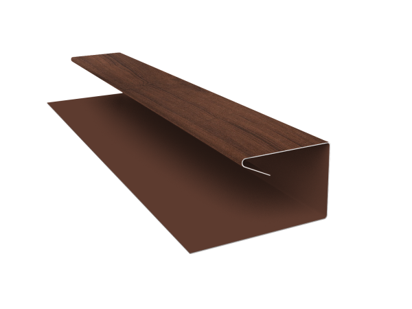 Планка П-образная завершающая сложная (КД) 0,45 Print Elite Choco Wood TwinColor (3м)