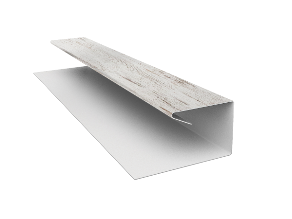 Планка П-образная завершающая сложная (КД) 0,45 Print Elite Snow Wood TwinColor (3м)