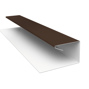 Планка П-образная завершающая сложная (КД) 0,5 Satin Matt RAL 8017 шоколад (2м)
