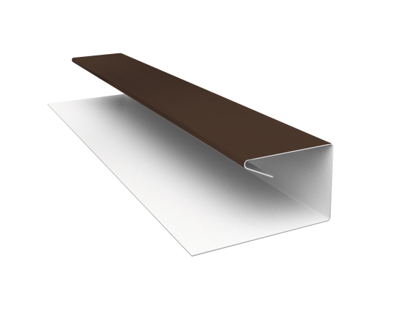 Планка П-образная завершающая сложная (КД) 0,5 Satin Matt RAL 8017 шоколад (3м)