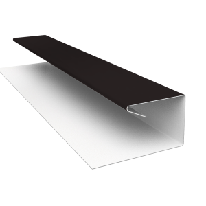 Планка П-образная завершающая сложная (КД) 0,5 Satin Matt RAL 9005 черный (2м)