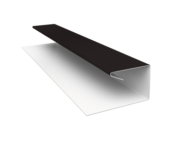 Планка П-образная завершающая сложная (КД) 0,5 Satin Matt RAL 9005 черный (2м)