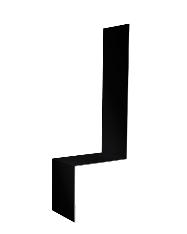 Планка примыкание боковое фальц 0,5 Satin Matt RAL 9005 черный (2м)