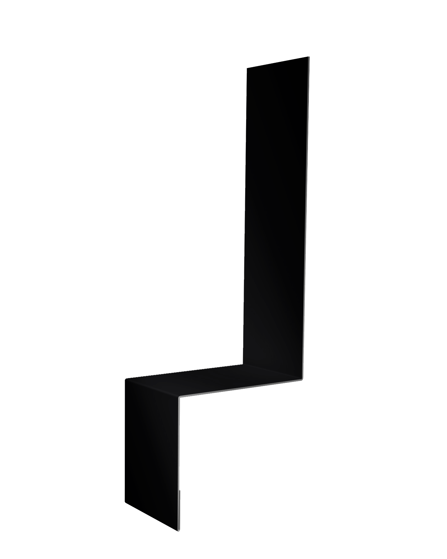 Планка примыкание боковое фальц 0,5 Satin с пленкой RAL 9005 черный (3м)