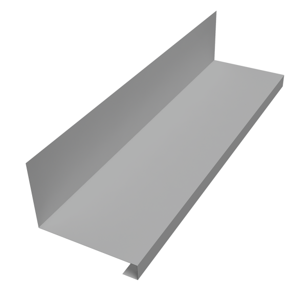 Планка примыкание нижнее к трубе для Кликфальц Pro Grand Line 0,5 Satin с пленкой RAL 9006 бело-алюминиевый (3м)
