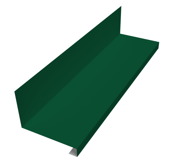 Планка примыкание нижнее к трубе фальц 0,45 Drap RAL 6005 зеленый мох (2м)