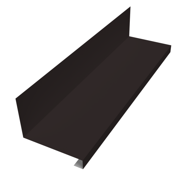 Планка примыкание нижнее к трубе фальц 0,45 Drap RAL 9005 черный (3м)
