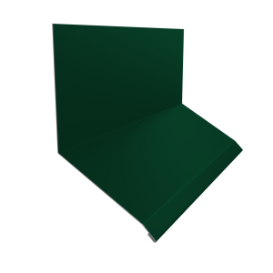 Планка примыкание верхнее к стене фальц 150х130х20 0,5 Satin Matt RAL 6005 зеленый мох (3м)