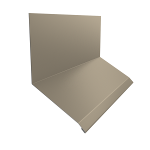 Планка примыкание верхнее к стене фальц 150х130х20 0,5 Satin с пленкой RAL 1015 светлая слоновая кость (3м)