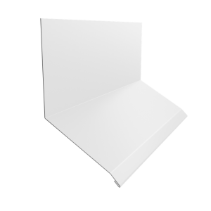 Планка примыкание верхнее к стене фальц 150х130х20 0,5 Satin с пленкой RAL 9003 сигнальный белый (2м)