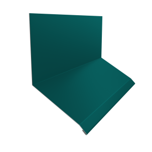 Планка примыкание верхнее к стене фальц Grand Line 150х130х20 0,45 PE с пленкой RAL 5021 водная синь (3м)