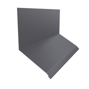 Планка примыкание верхнее к стене фальц Grand Line 150х130х20 0,45 PE с пленкой RAL 7004 сигнальный серый (3м)