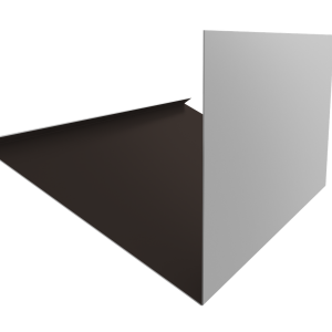 Планка примыкание верхнее к трубе фальц Grand Line 0,5 GreenCoat Pural BT с пленкой RR 32 темно-коричневый (RAL 8019 серо-коричневый) (2м)