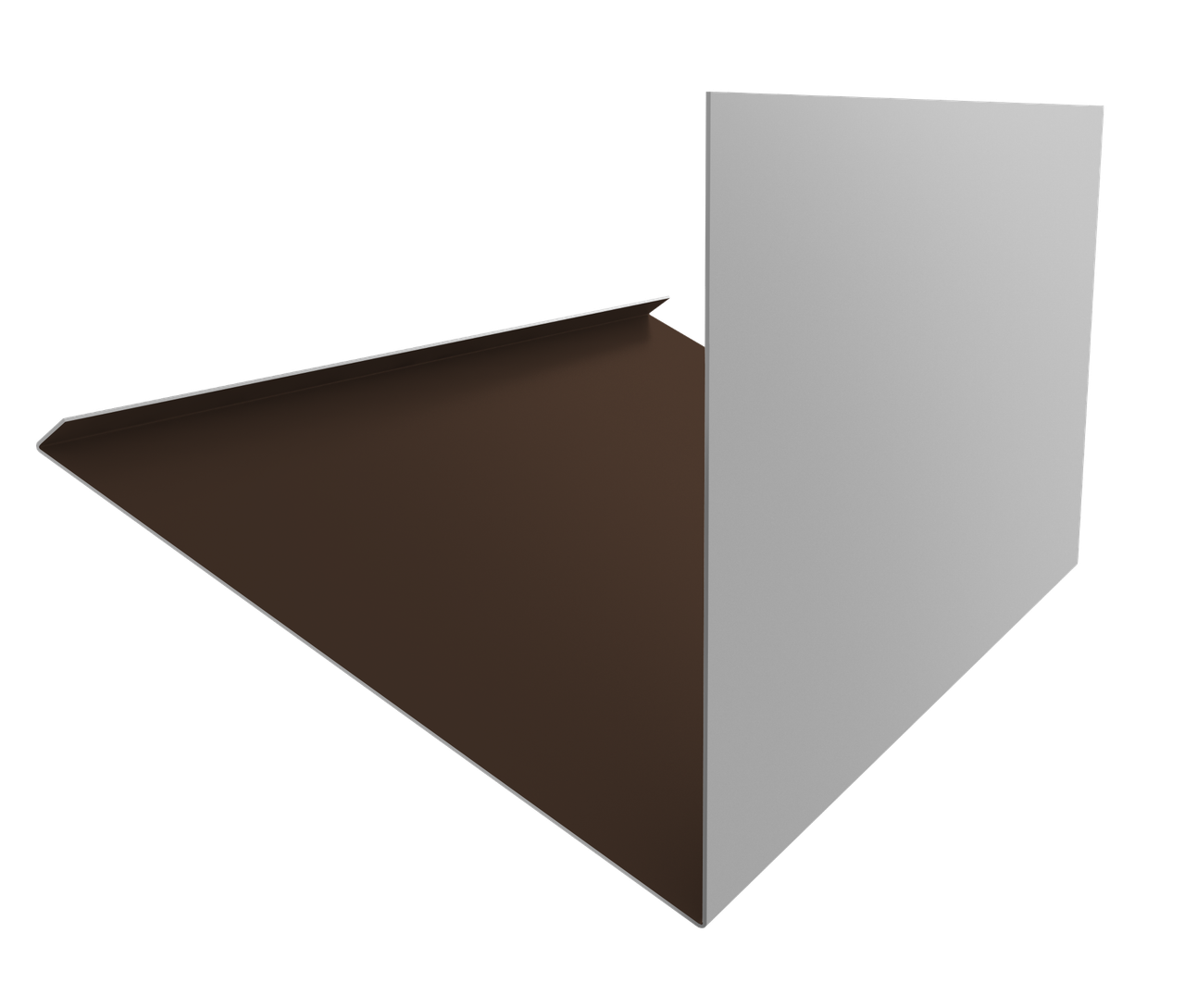 Планка примыкание верхнее к трубе фальц Grand Line 0,5 GreenCoat Pural BT с пленкой RR 887 шоколадно-коричневый (RAL 8017 шоколад) (2м)