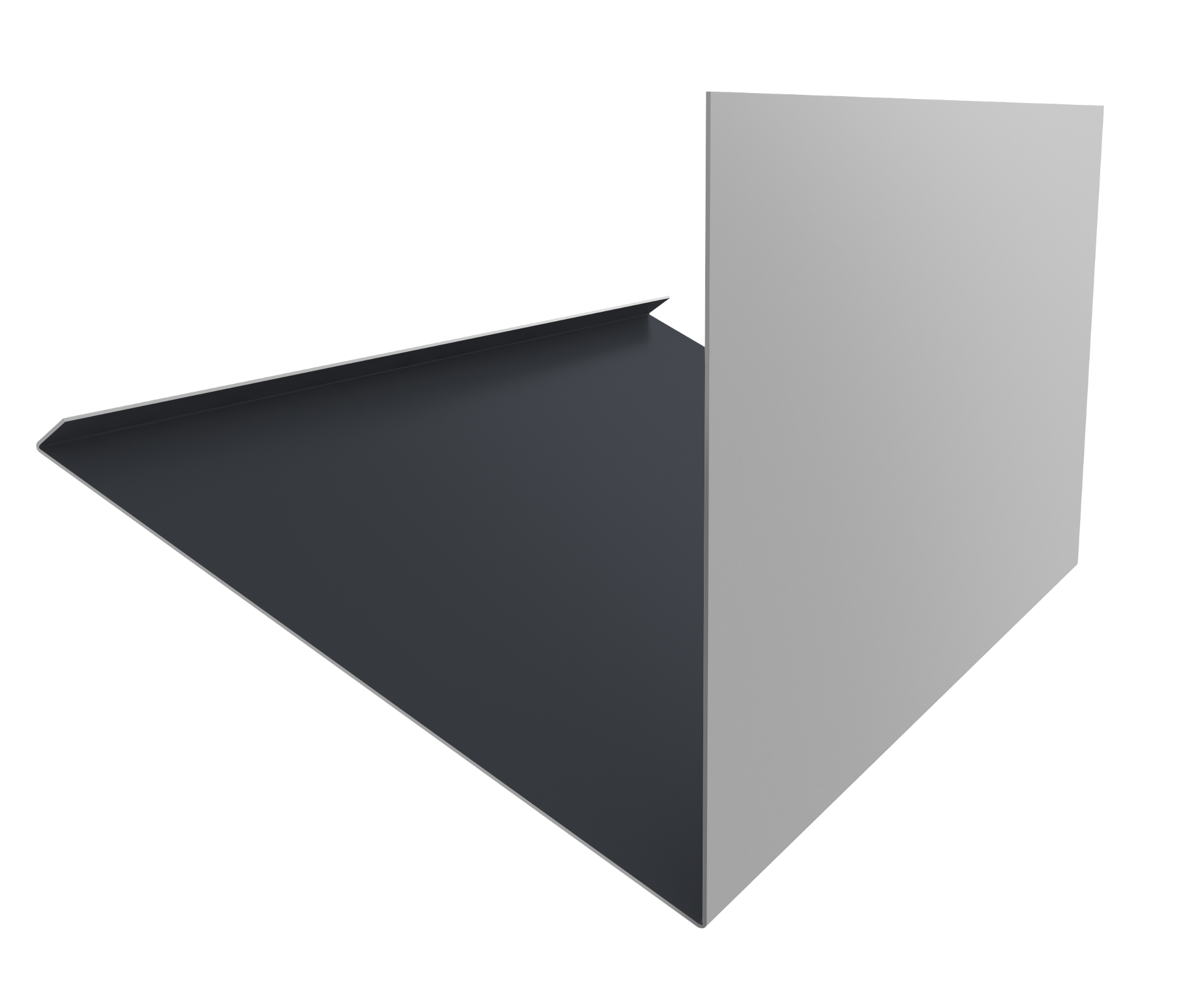 Планка примыкание верхнее к трубе фальц Grand Line 0,5 PurLite Matt RAL 7024 мокрый асфальт (3м)