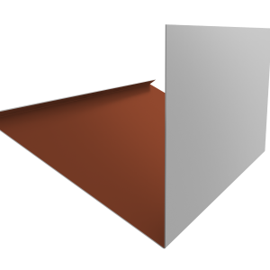 Планка примыкание верхнее к трубе фальц Grand Line 0,5 PurLite Matt RAL 8004 терракота (2м)