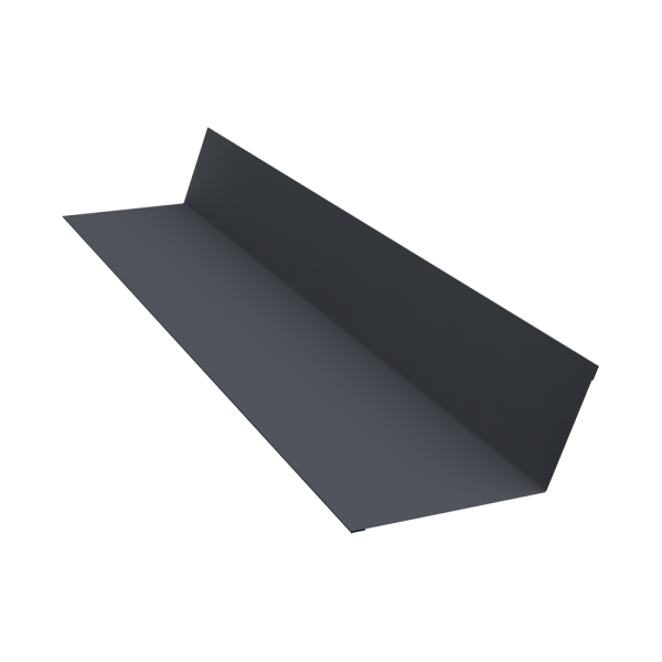 Планка примыкания 90х140 0,5 Satin с пленкой RAL 7024 мокрый асфальт (2м)