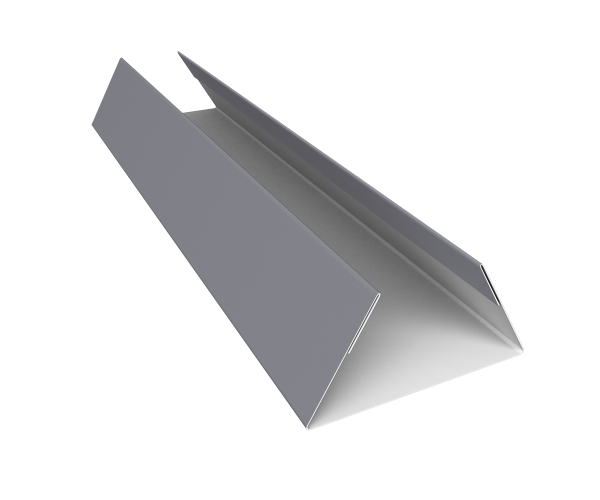 Планка стыковочная составная нижняя 0,5 Satin с пленкой RAL 7004 сигнальный серый (3м)