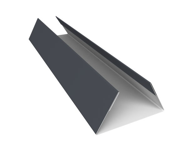 Планка стыковочная составная нижняя 0,5 Satin с пленкой RAL 7024 мокрый асфальт (2м)