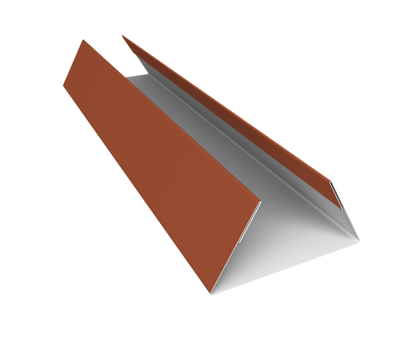 Планка стыковочная составная нижняя 0,5 Satin с пленкой RAL 8004 терракота (2м)