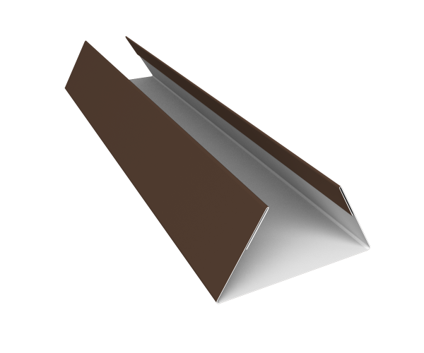 Планка стыковочная составная нижняя 0,5 Satin с пленкой RAL 8017 шоколад (2м)