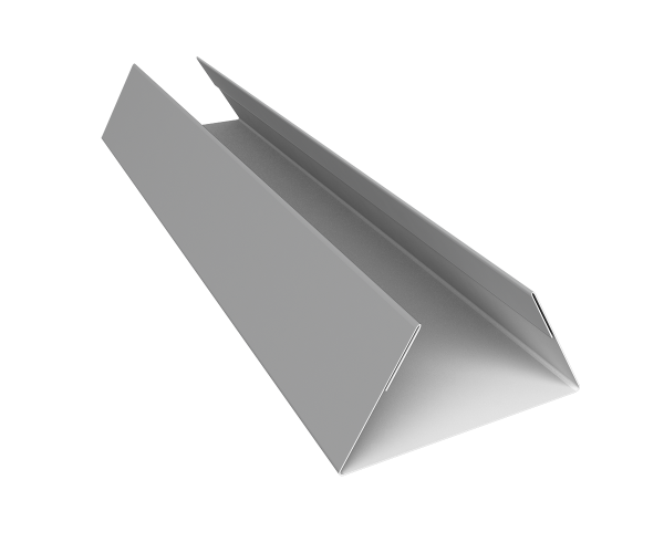 Планка стыковочная составная нижняя 0,5 Satin с пленкой RAL 9006 бело-алюминиевый (3м)
