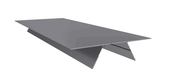 Планка стыковочная составная верхняя 0,5 Satin с пленкой RAL 7004 сигнальный серый (2м)
