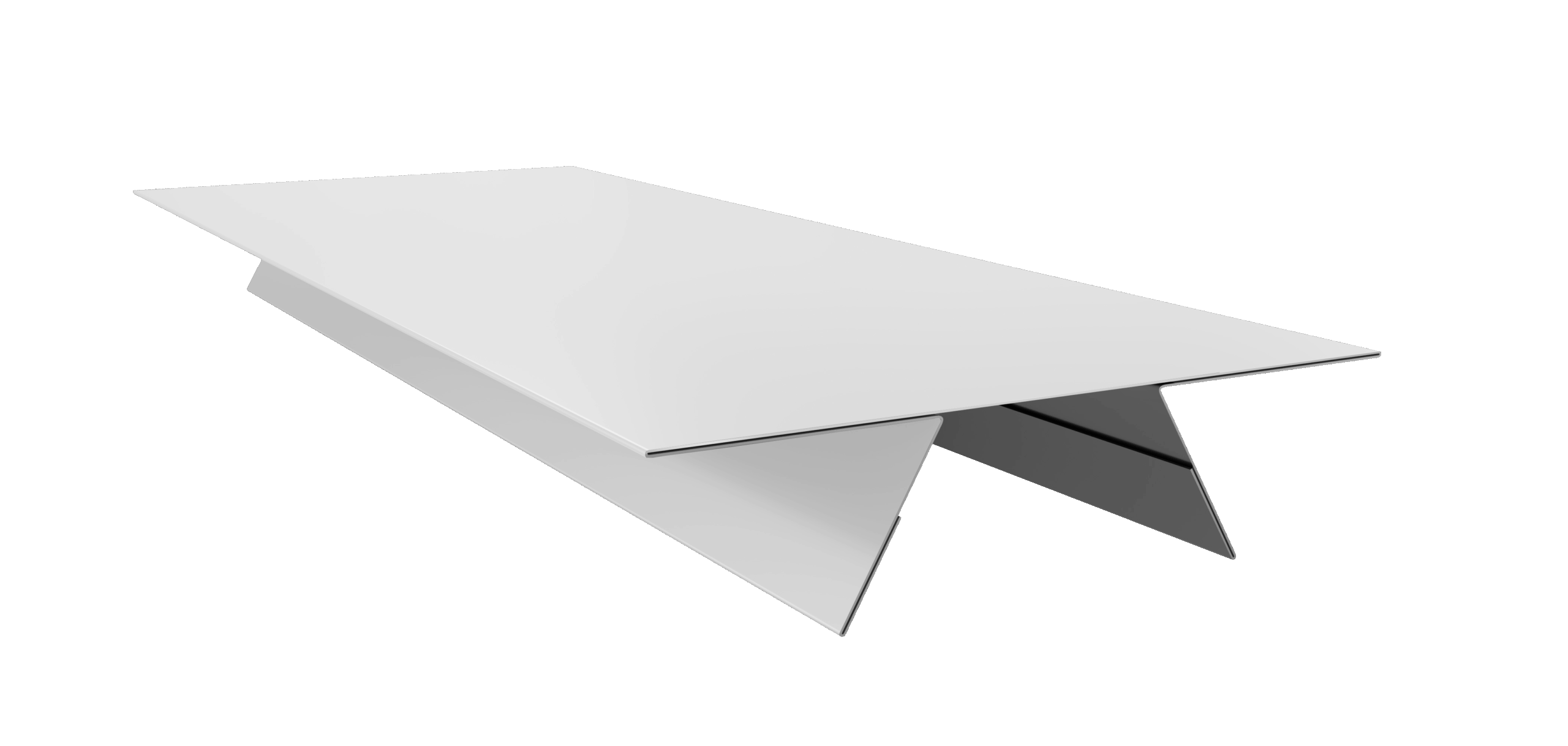 Планка стыковочная составная верхняя 0,5 Satin с пленкой RAL 9003 сигнальный белый (3м)