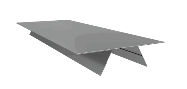 Планка стыковочная составная верхняя 0,5 Satin с пленкой RAL 9006 бело-алюминиевый (3м)