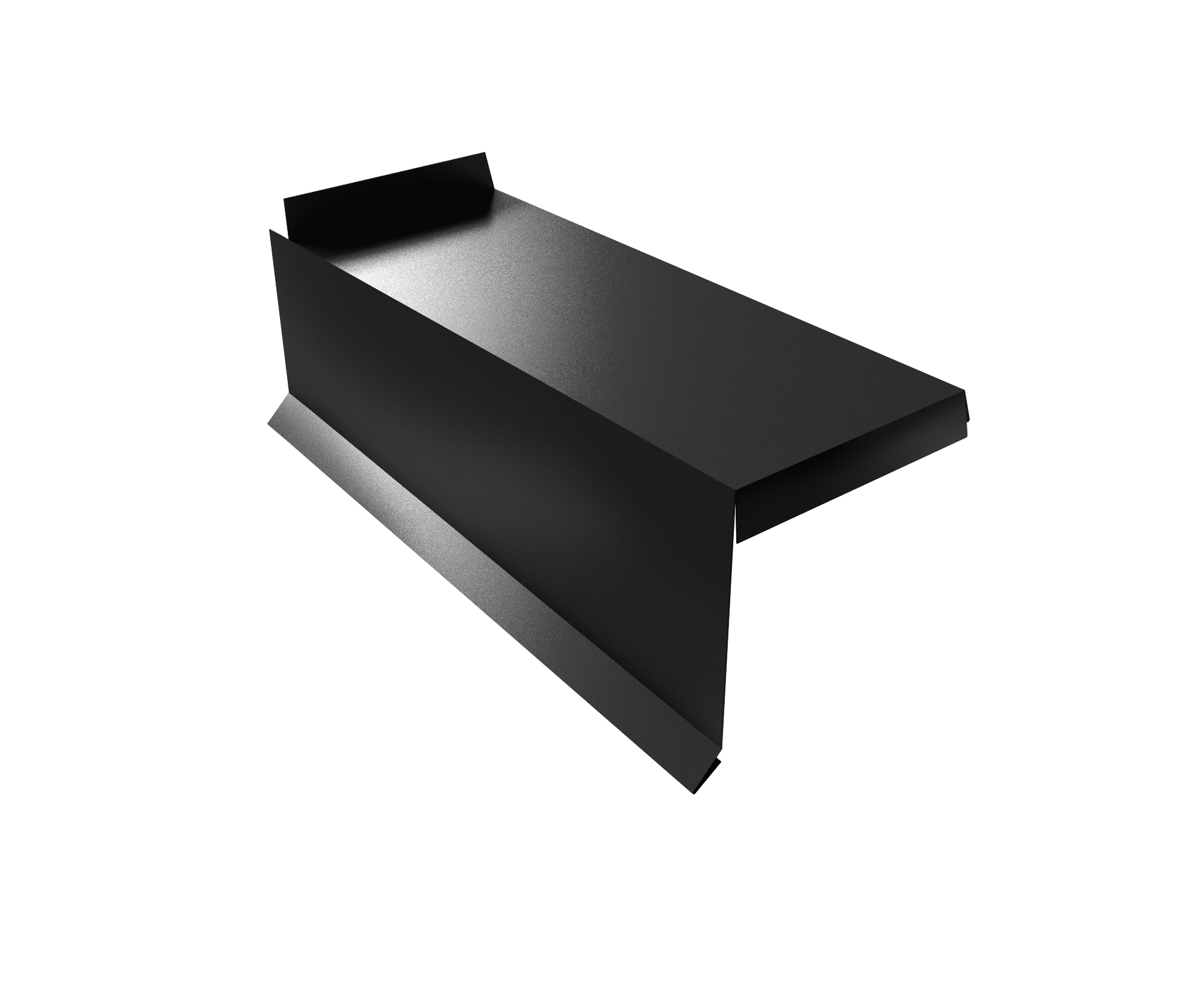 Планка торцевая сегментная Квадро профи Левая 0,5 Satin Matt RAL 9005 черный