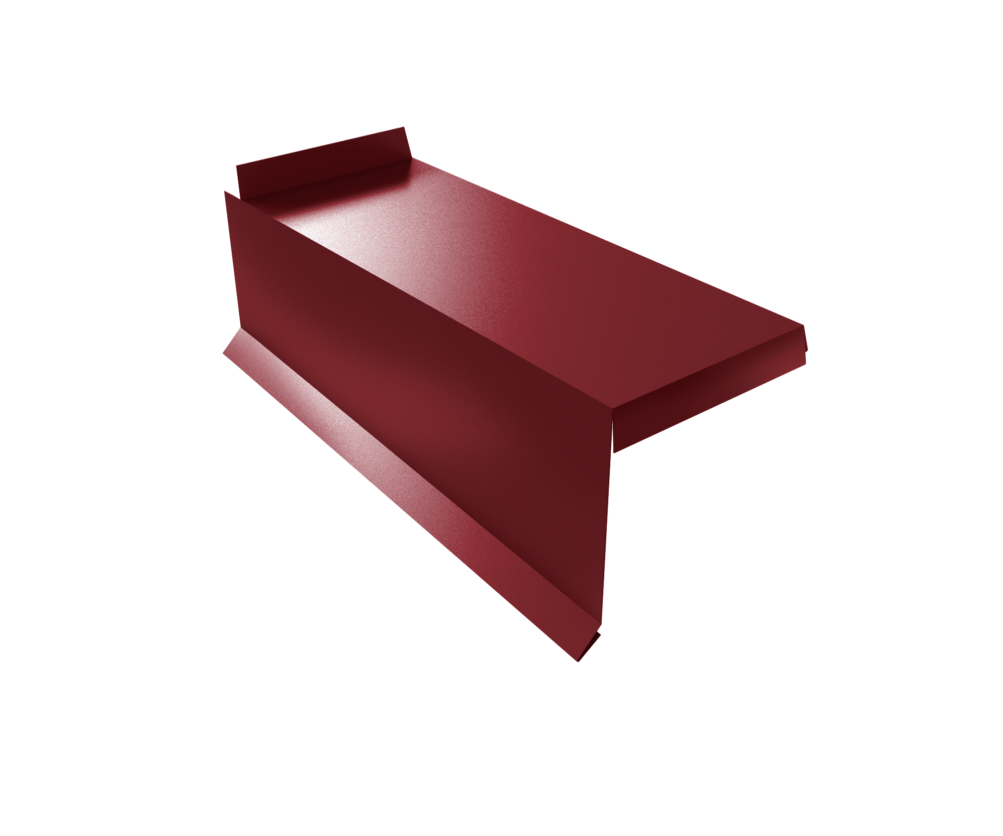 Планка торцевая сегментная Квадро профи Левая 0,5 Satin Matt TX RAL 3005 красное вино