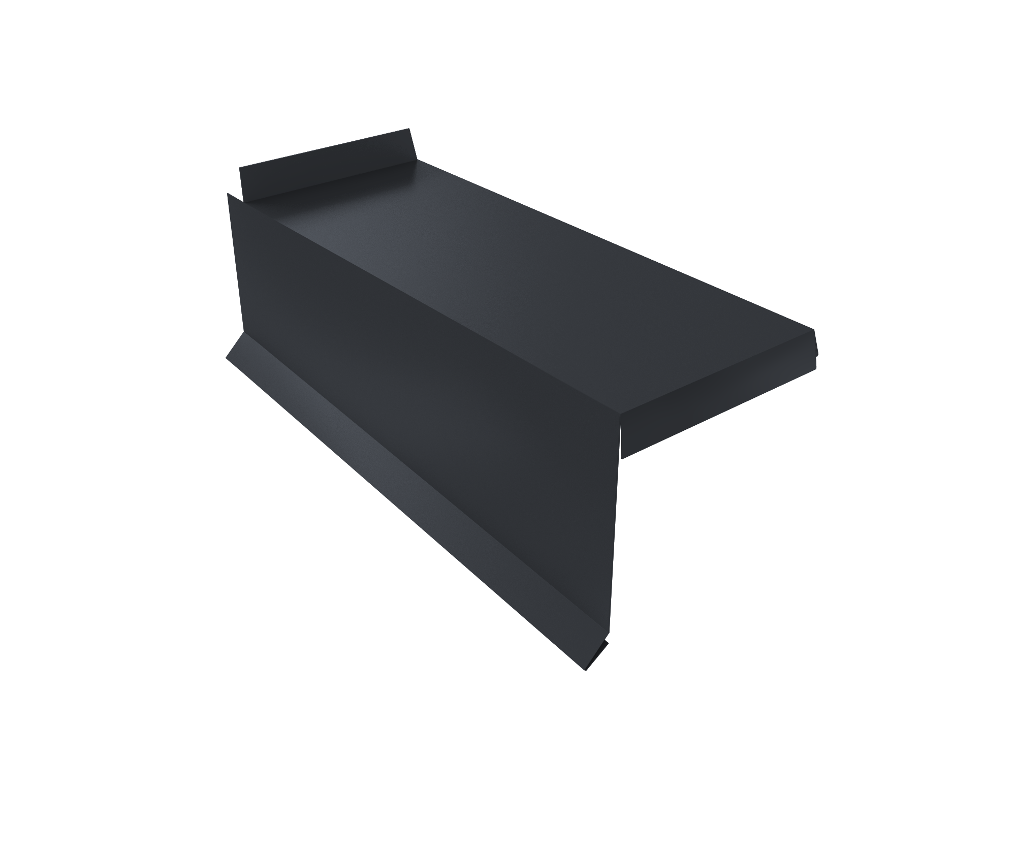 Планка торцевая сегментная Квадро профи Левая 0,5 Satin Matt TX RAL 7024 мокрый асфальт