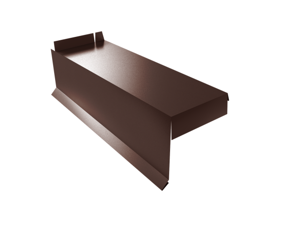 Планка торцевая сегментная Квадро профи Левая стартовая 0,5 Satin Matt TX RAL 8017 шоколад