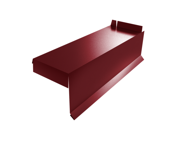 Планка торцевая сегментная Квадро профи Правая стартовая 0,5 Satin RAL 3005 красное вино